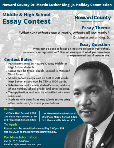 The Howard County Martin Luther King, Jr. Holiday Commission is